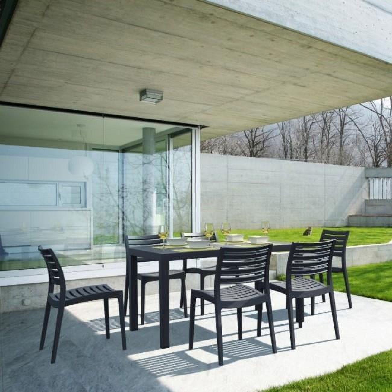 Dark Gray 7-Piece Resin Rectangle Outdoor Dining Set