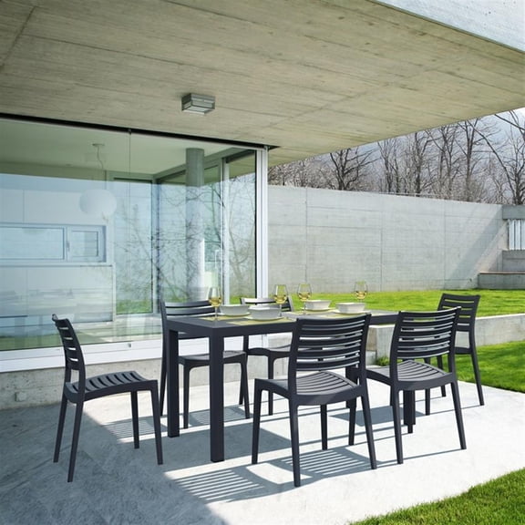 Compamia Ares 7 Piece Patio Dining Set in Dark Gray