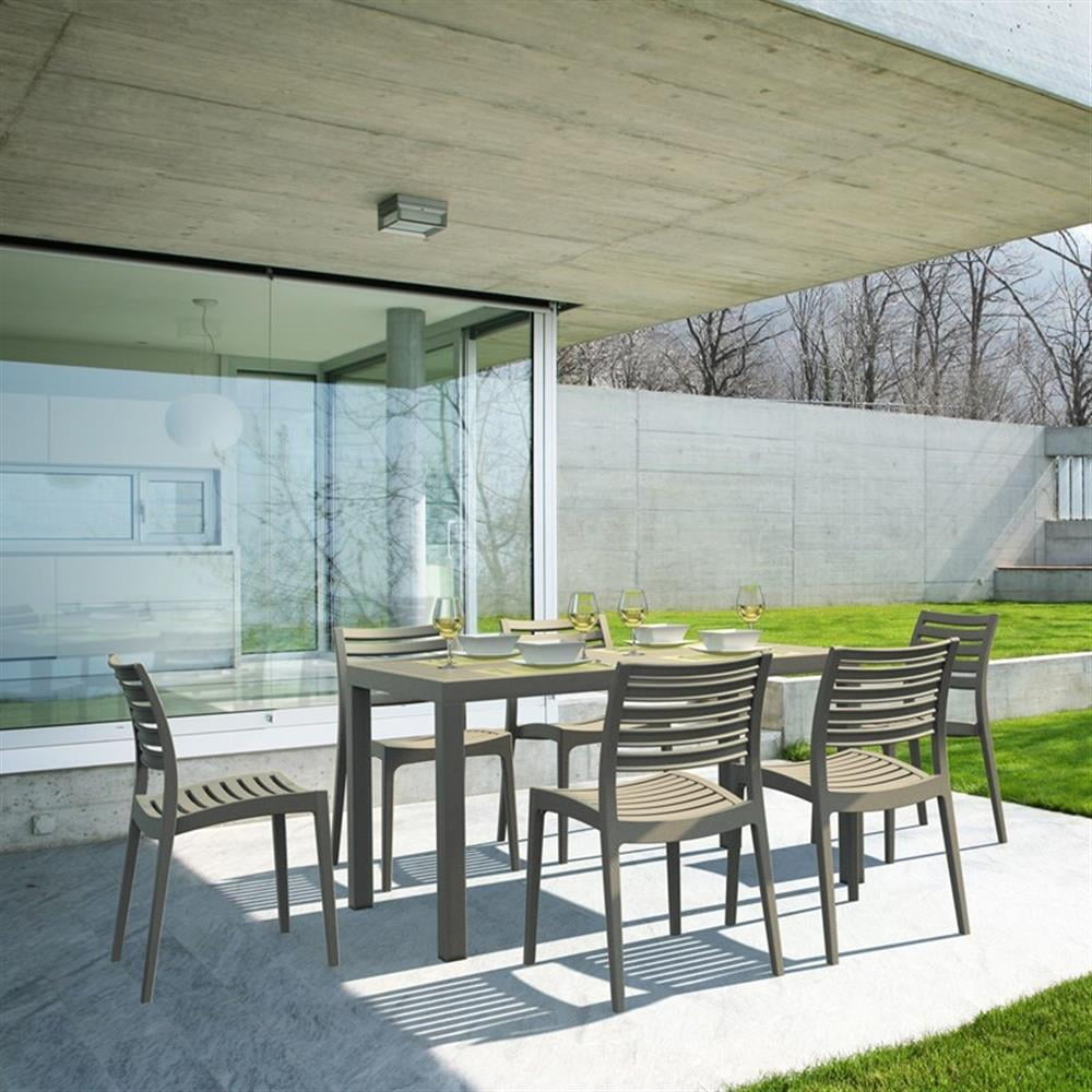 Modern Black Resin 6-Person Patio Dining Set