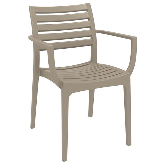 Compamia Artemis 5 Piece Square Resin Patio Dining Set in Taupe