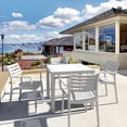 thumbnail image 1 of Compamia Artemis Resin Square Dining Set with 4 Arm Chairs White, 1 of 3