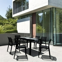 Compamia Artemis 7 Piece Resin Patio Dining Set in Black