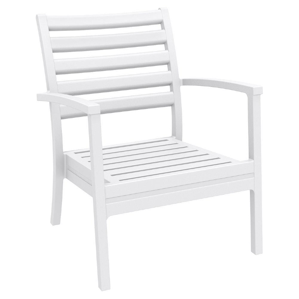 Modern White Polypropylene Club Dining Chair Set