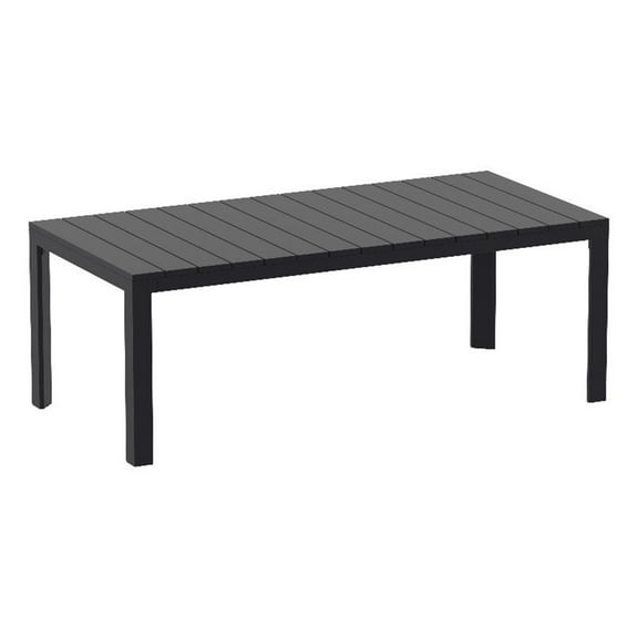 Compamia 110'' Aluminum Extendable Outdoor Dining Table with Aluminum Frame and Legs, Black
