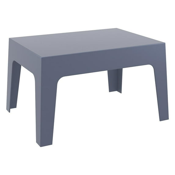 Compamia Box Resin Patio Coffee Table in Dark Gray