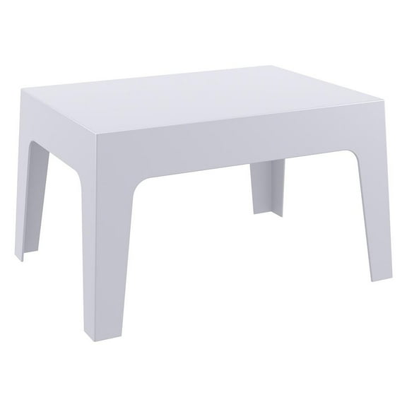 Compamia Box Resin Patio Coffee Table in Silver Gray