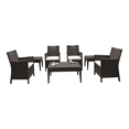 thumbnail image 1 of Luxury Commercial Living 7-Piece Brown Patio Casual Seating Set with Sunbrella White Cushion 36", 1 of 8