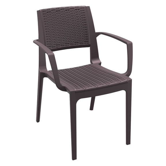 Compamia Capri Resin Patio Dining Arm Chair in Brown