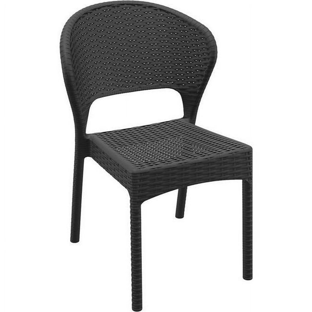 Compamia Dayton Resin Wickerlook Dining Chair 2 Pack Dark Gray