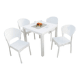 thumbnail image 1 of Luxury Commercial Living 5 Piece White Outdoor Patio Square Dining Set with Side Chairs 32", 1 of 7