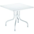 thumbnail image 1 of Luxury Commercial Living 31" White and Silver Patio Square Folding Dining Table, 1 of 5