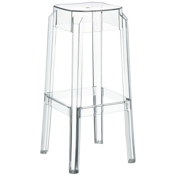 Compamia Fox 30" Polycarbonate Patio Bar Stool in Clear Transparent