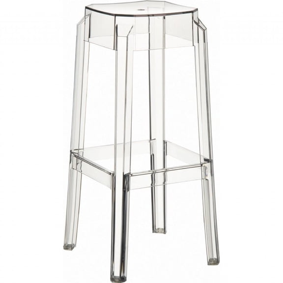 Compamia Fox 30" Polycarbonate Patio Bar Stool in Clear Transparent