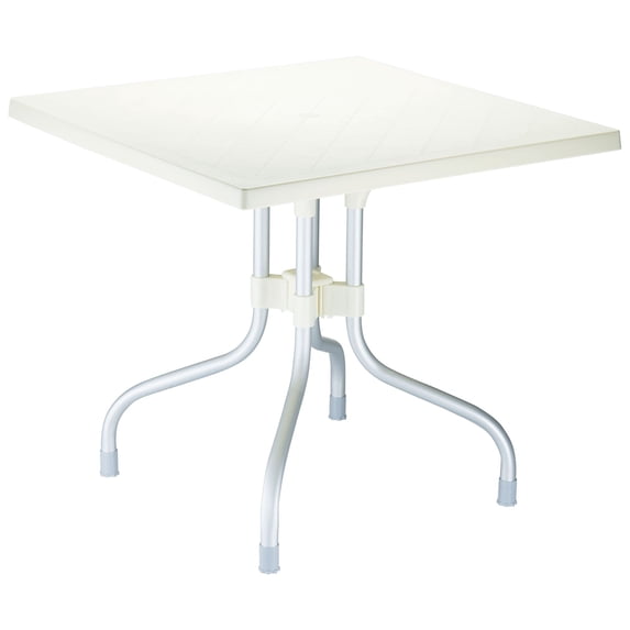 Luxury Commercial Living 31" Beige Folding Square Outdoor Patio Dining Table