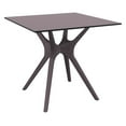 thumbnail image 1 of Luxury Commercial Living 31.5" Brown Solid Square Patio Dining Table, 1 of 7