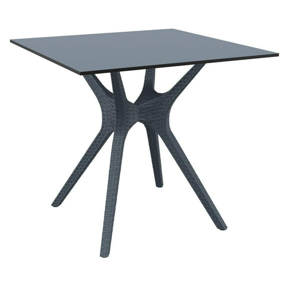 Compamia Ibiza 31" Square Patio Dining Table in Dark Gray