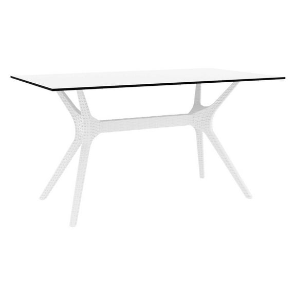Compamia Ibiza 55" Patio Dining Table in White
