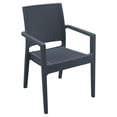 thumbnail image 1 of Luxury Commercial Living 34" Gray Wickerlook Patio Stackable Dining Chair, 1 of 9