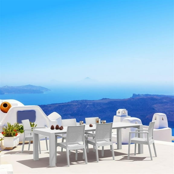 Compamia Ibiza 7 Piece Extendable Patio Dining Set in White