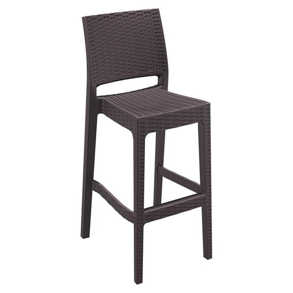 Compamia Jamaica 30" Resin Wickerlook Patio Bar Stool in Brown