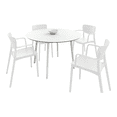 thumbnail image 1 of Luxury Commercial Living 5-Piece White Round Dining Set 47.5", 1 of 6