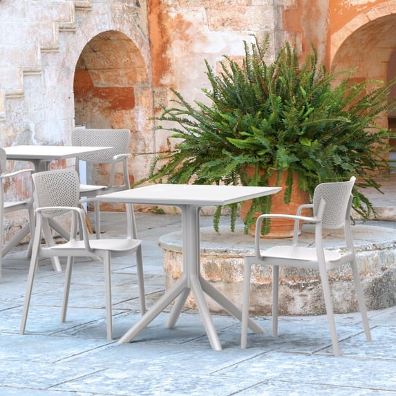 Compamia Loft Bistro Set 3 Piece with 27 inch Table Top White