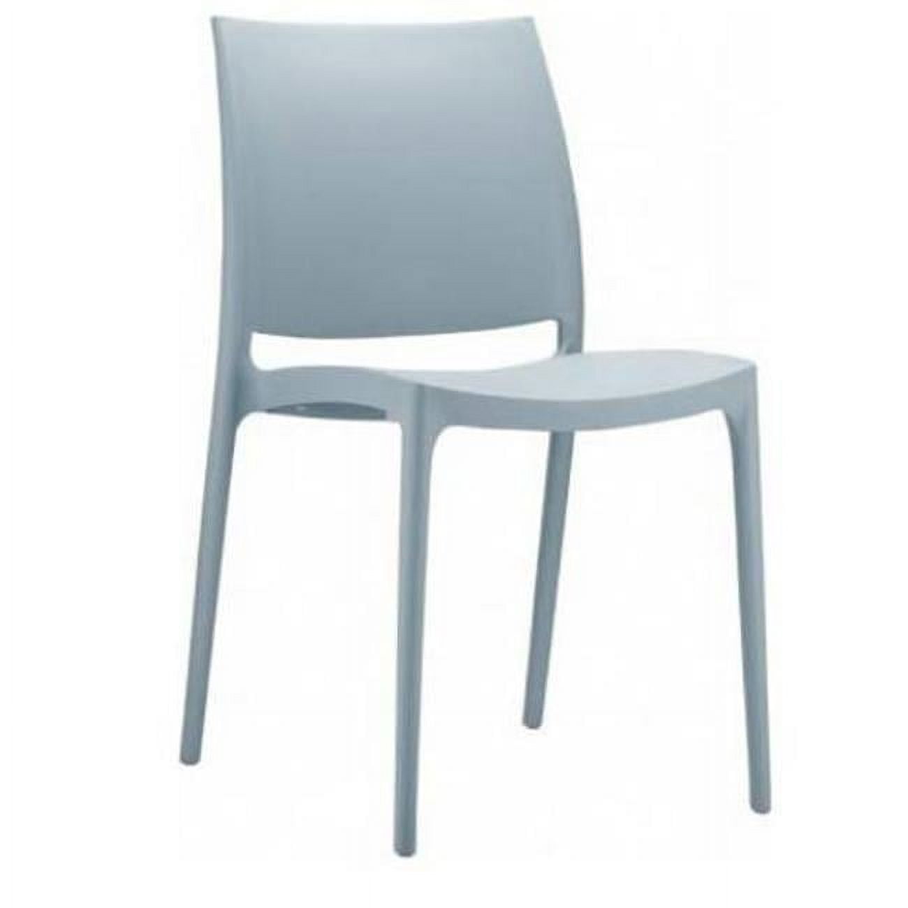 Silver Stackable Armless Patio Dining Chair