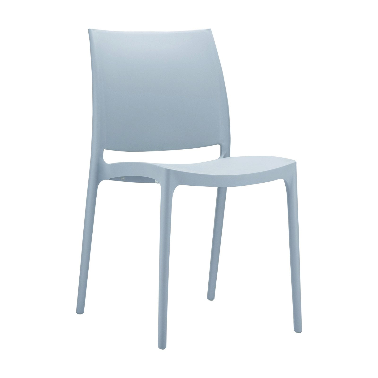 Silver Stackable Armless Patio Dining Chair