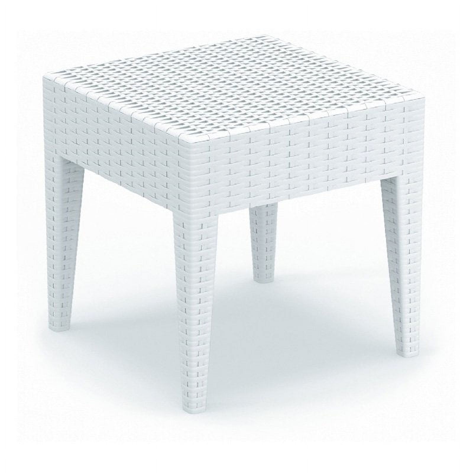 Compamia Miami Square Resin Patio Side Table in White - image 1 of 2