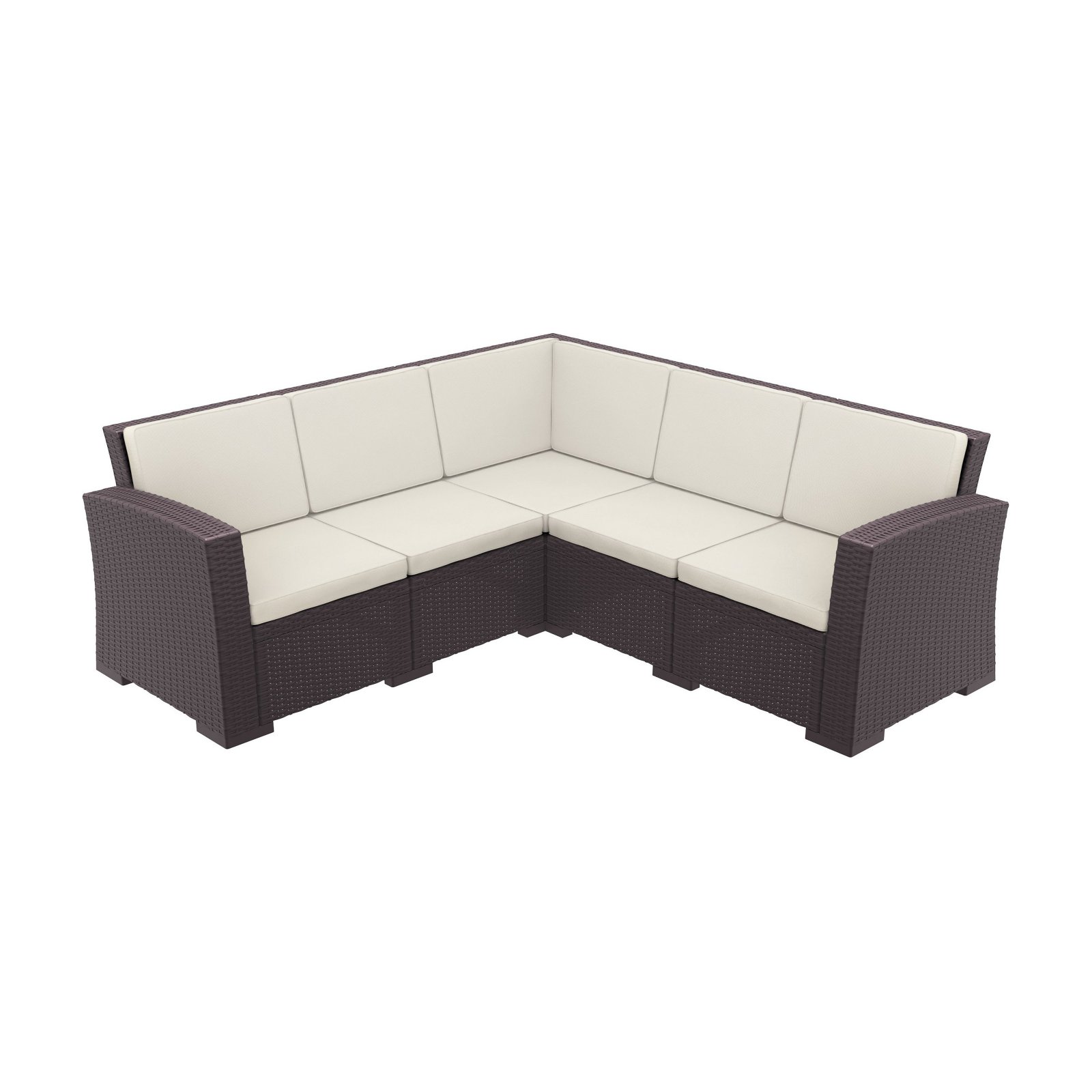 Compamia Monaco 5 Piece Outdoor Sectional in Brown with Cushion - image 1 of 11