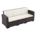 thumbnail image 1 of Luxury Commercial Living 55" Brown Outdoor Patio Sofa with Natural Beige Sunbrella Cushion, 1 of 9