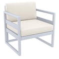 thumbnail image 1 of Compamia Mykonos Patio Club Chair in Silver finish with Natural Cushions, 1 of 8