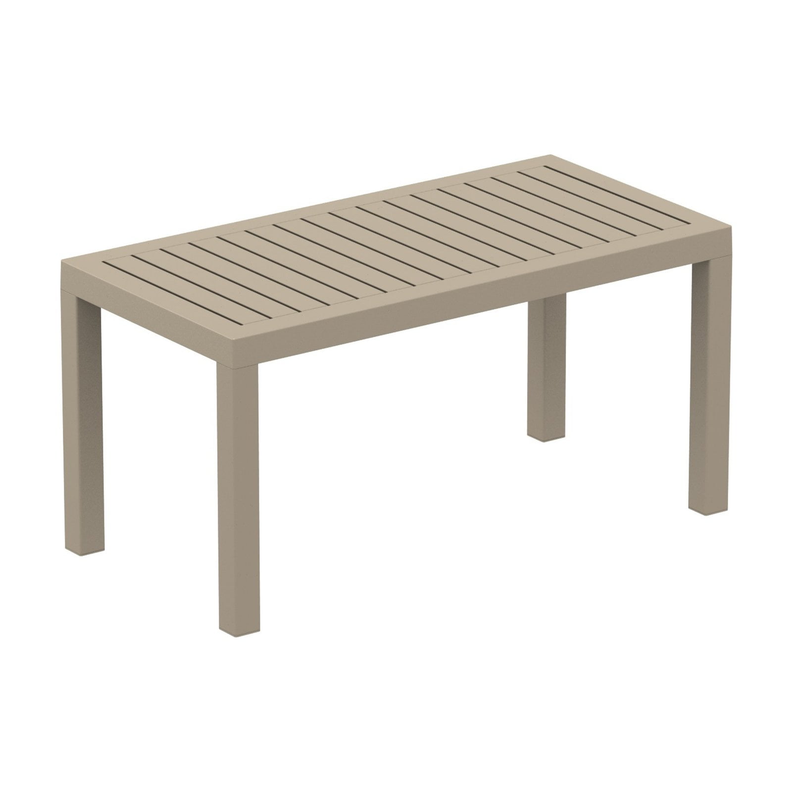 Dove Gray Resin Polypropylene Rectangular Coffee Table