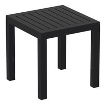 Compamia Ocean Square Resin Patio Side Table in Black