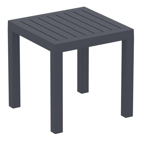 Compamia Ocean Square Resin Side Table Dark Gray