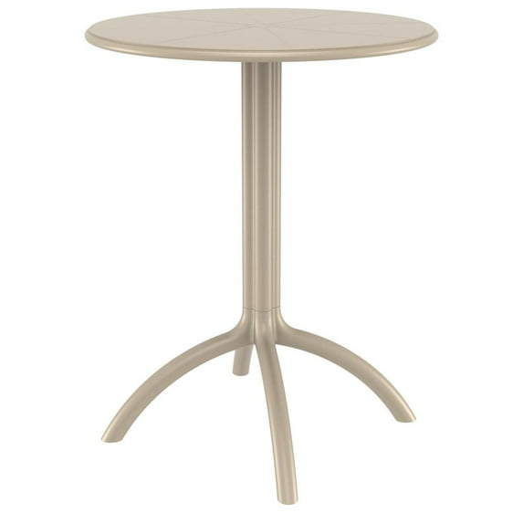 Compamia Octopus Round Patio Bistro Table in Taupe