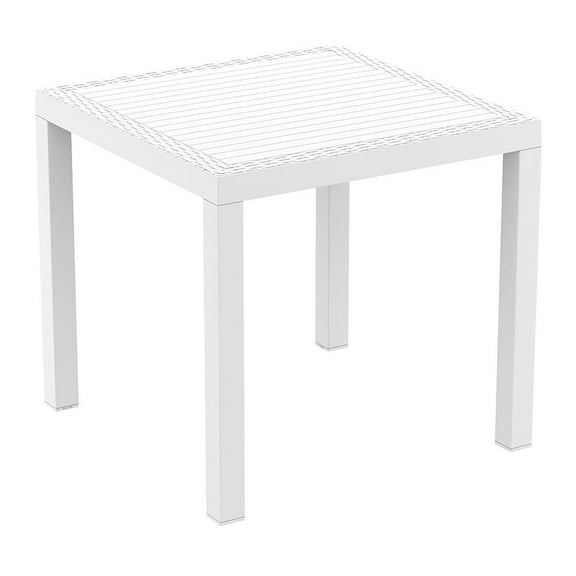 Compamia Orlando 31" Resin Square Patio Dining Table in White