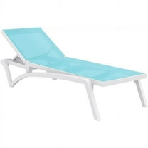 Compamia Pacific Chaise Lounge with Turquoise Sling in White