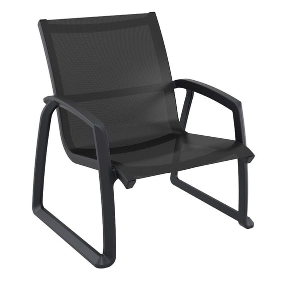 Compamia Pacific Club Arm Chair Black Frame Black Sling