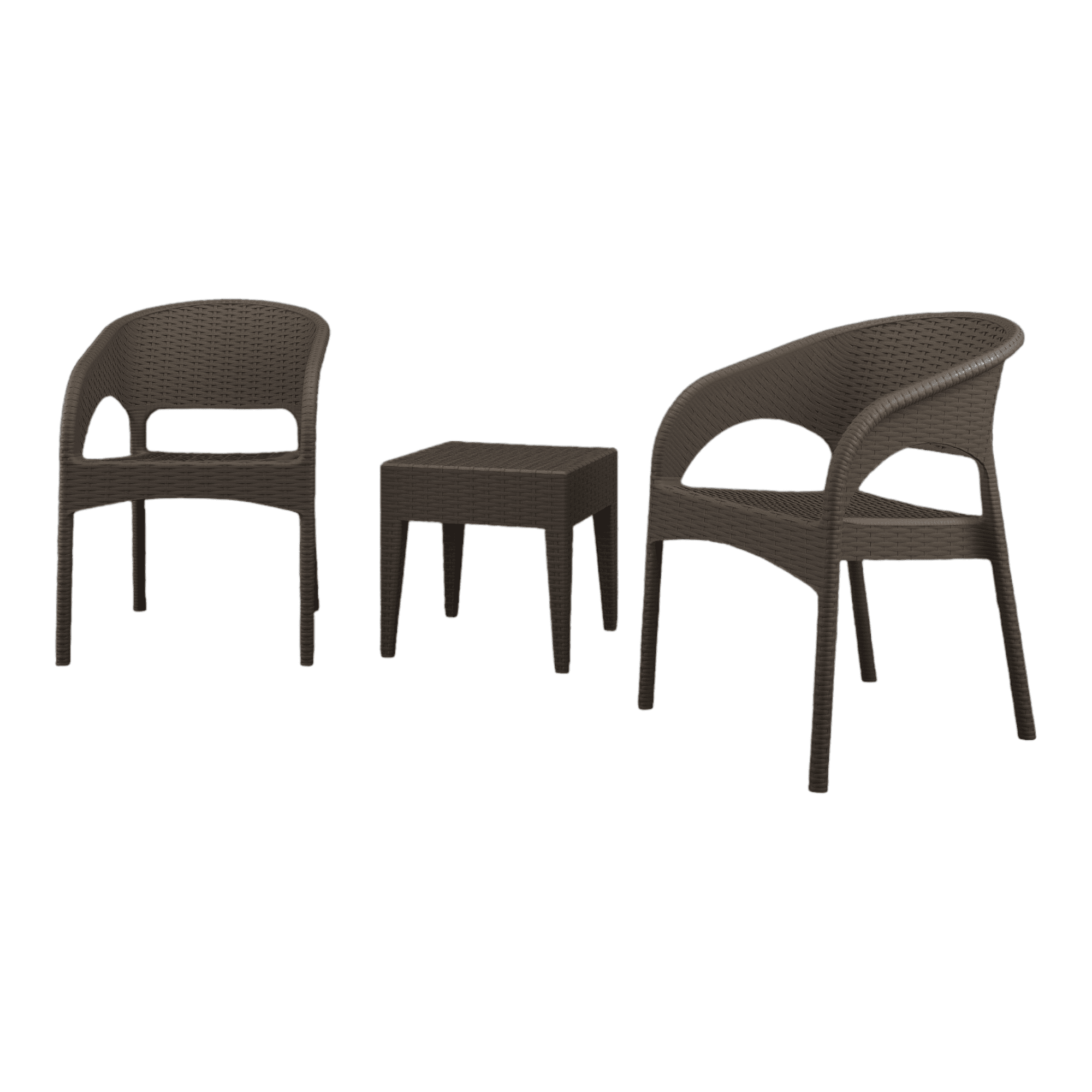 Panama Brown Wicker-Look Resin 3-Piece Patio Conversation Set