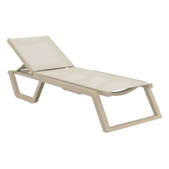 Compamia Rio Sling Chaise Taupe Frame Taupe Sling