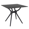 thumbnail image 1 of Luxury Commercial Living 31.5" Black Square Laminated Top Outdoor Patio Dining Table, 1 of 8