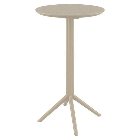 Compamia Sky 24 inch Round Folding Bar Table in Taupe finish