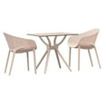 thumbnail image 1 of Compamia Sky 31 inch Square Table Dining Set with 2 Arm Chairs White, 1 of 4