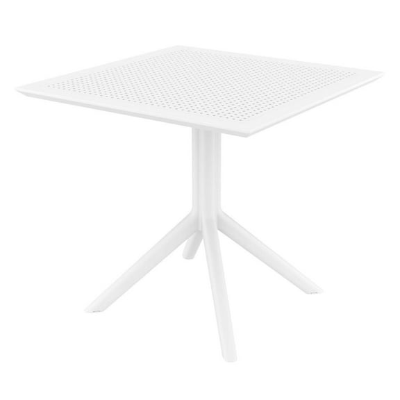 Compamia Sky 32" Square Patio Bistro Table in White