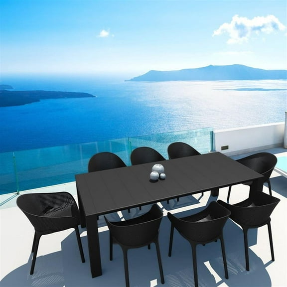 Compamia Sky 9 Piece Extendable Patio Dining Set in Black