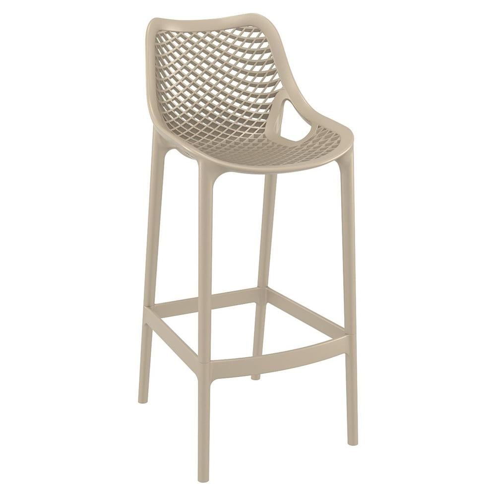 Taupe Polypropylene 24" Bar Table Set with 2 Barstools