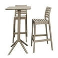 thumbnail image 1 of Compamia Sky Ares Square Bar Set with 2 Barstools Taupe, 1 of 5