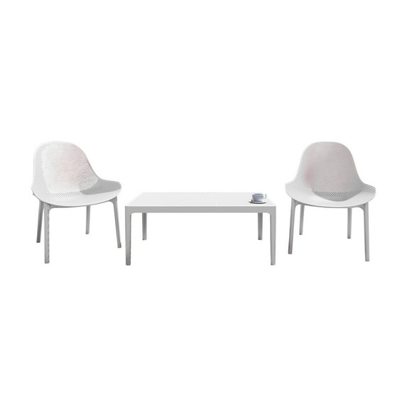 Compamia Sky Polypropylene 3 Piece Patio Conversation Set