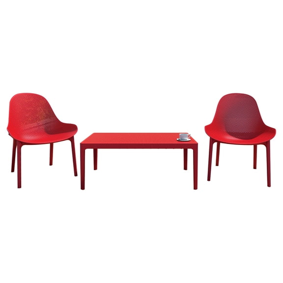 Compamia Sky Polypropylene 3 Piece Patio Conversation Set